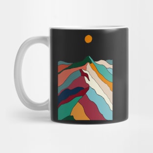 Hills & Valleys Coloured Sketch Design Mug